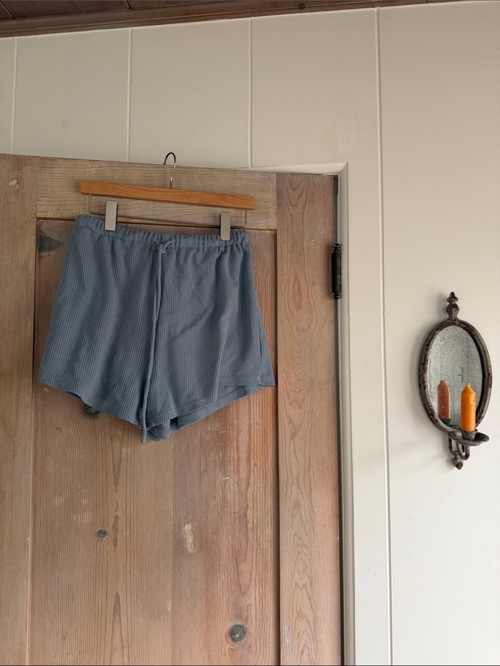 Women’s Casual Ribbed Blue Shorts